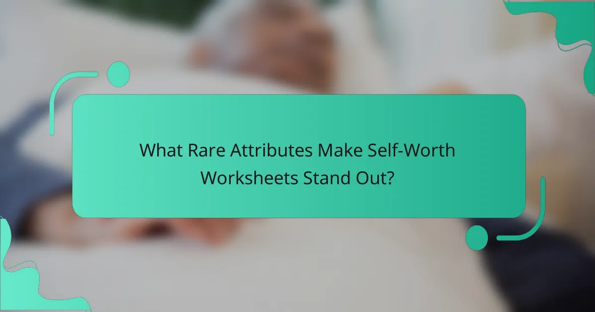What Rare Attributes Make Self-Worth Worksheets Stand Out?