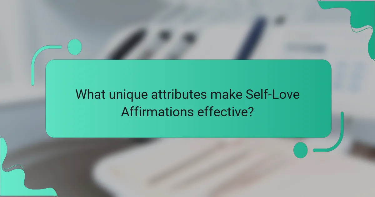 What unique attributes make Self-Love Affirmations effective?