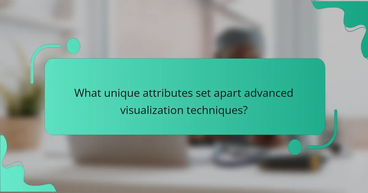 What unique attributes set apart advanced visualization techniques?
