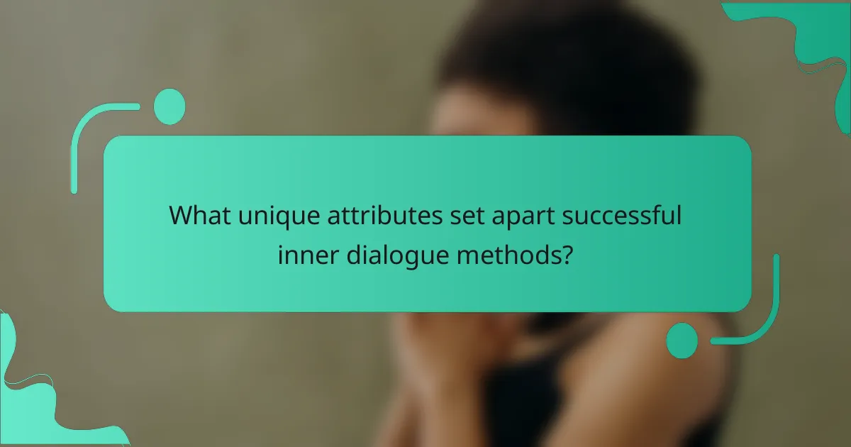 What unique attributes set apart successful inner dialogue methods?